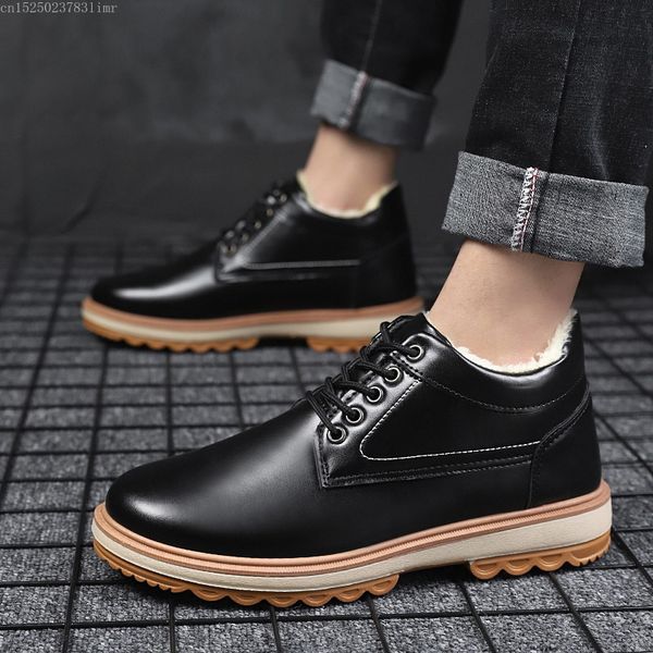 

warm mens snow boots high plus velvet warm mens winter boots youth thickening wild rtg5, Black