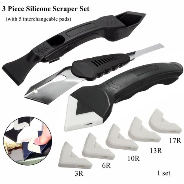 

3pcs/set silicone scraper caulking grouting tool sealant finishing cleaning kit kitchen window cleaner scrapers set drop ship
