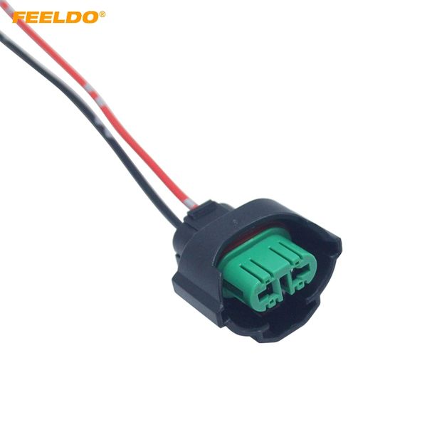 

feeldo 2pcs car h11 881 headlight lamp holder socket led hid halogen light connector wiring harness plug adapter #fd5962