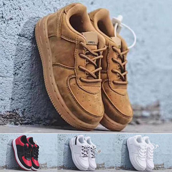 

designers children air forced 1 volt low kids sneakers white black boys girls youths fashion sports running shoes chaussures size 22-35