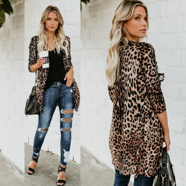 

женин leopard оп длинне кђѬки ион окѬй ов пђие блђза лео поведневн, Black;brown