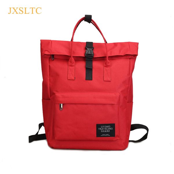 

jxsltc 2018 new travel bag korean version of the campus solid color backpack fashion wild couple double back travel shoulder