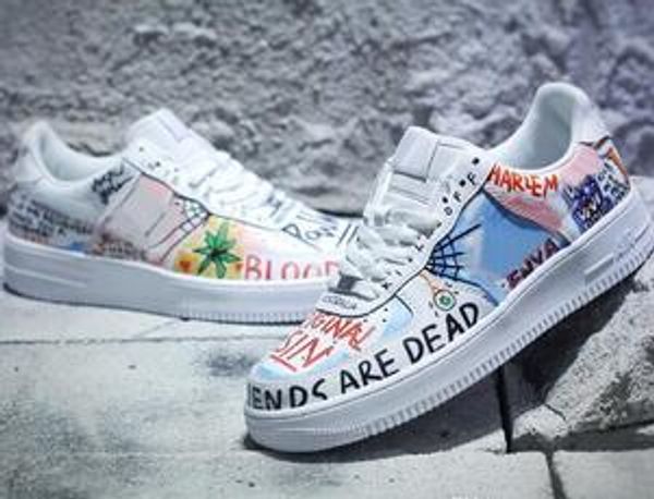 

Силы Низкие Один граффити белый многоцветный дизайнер Скейтборд обувь на заказ П