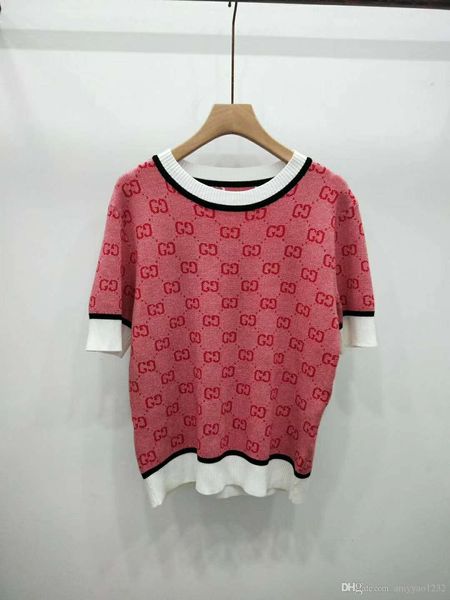 

614 2019 весна лето круглый вырез обычная короткий рукав бренд же стиль свитер письмо мода свитер пуловер панелями dl, White;black