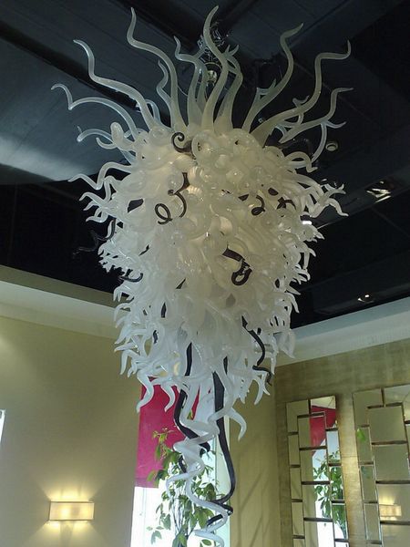 

white modern art home decorative blown glass chandelier ce ul certificate murano glass modern crystal chain led light