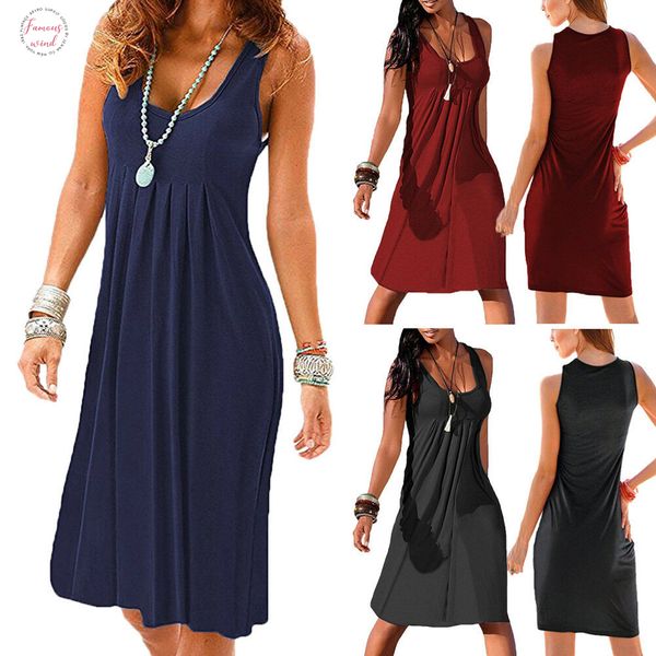 

women sleeveless ball gown solid casual simple summer v neck dress daily clothes comfortable casual flared swing skater midi dress, Black;gray