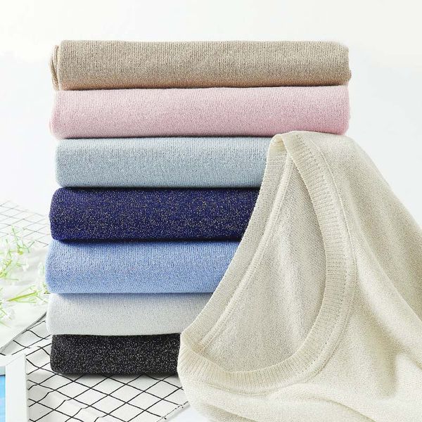 

o-neck thin bright line knitted sweater women long sleeve spring autumn women's sweaters pullover korean fashion jumpers female, White;black