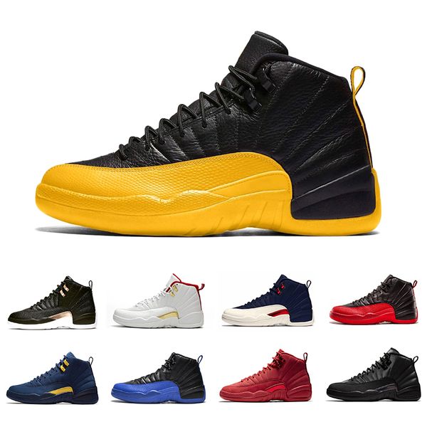 

gamma blue 12 12s mens basketball shoes game royal triple black gym red flu game the master retro men sports sneakers size 47