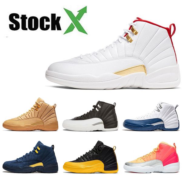 

fashion quality air jordan retro 12 12s youth boys basketball shoes fiba white hyper jade designer sneakers men off 7-13