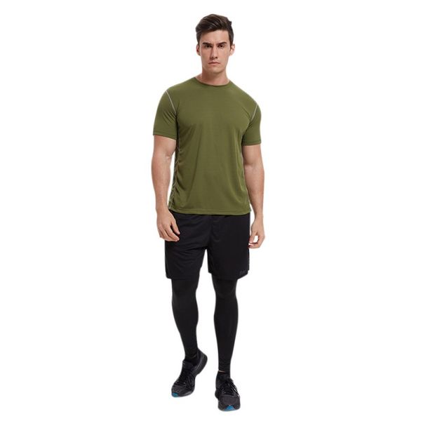 

men t-shirt casual short sleeve breathable bottoming shirt round collar t-shirt solid color, Black;blue