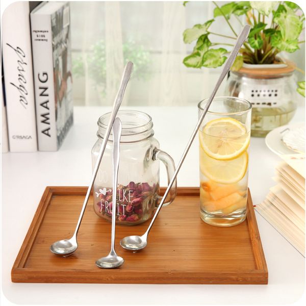 

c087 stainless steel long handle mixing spoon creative gourd-shaped long handle spoon korean coffee spoon ice cream
