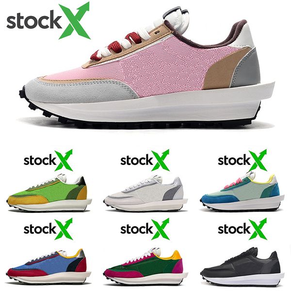 

2020 sacai ldv waffle stock x luxury designer running shoes for men women pink green gusto pink green fashion trainer sneakers 36-45