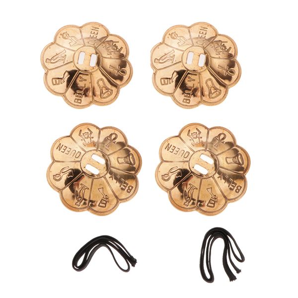

4pcs belly dancing finger cymbals musical instrument pure brass flower zills, Blue