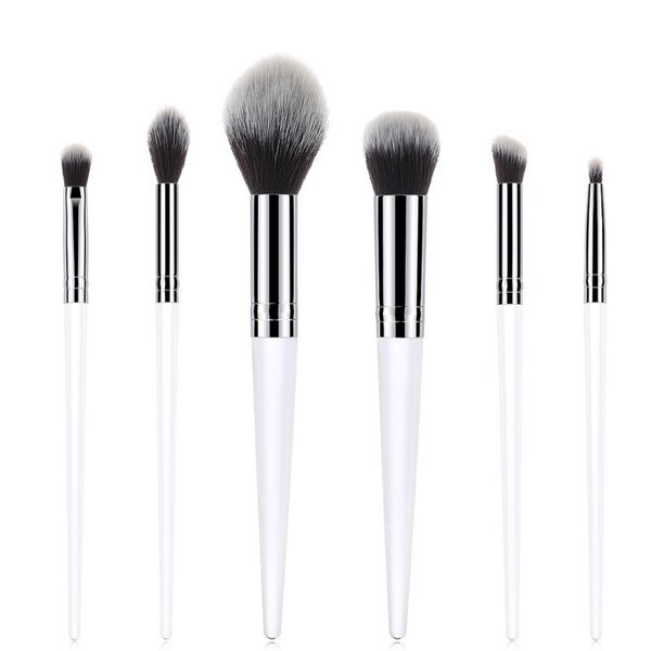 

6pcs white makeup brush set soft nylon head for women eyeshadow facial multifunctional beauty makeup brushes kit