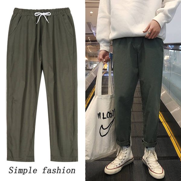 

harajuku solid pants streetwear mens korean fashion joogers pants male harajuku high street casual spring summer trousers, Black