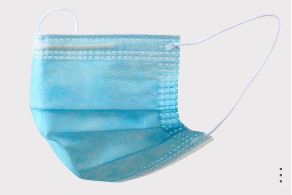 

dhl ship adultren's flatthree layer non woven pure blue dust proof fog and mist earloop student mask 9bbz