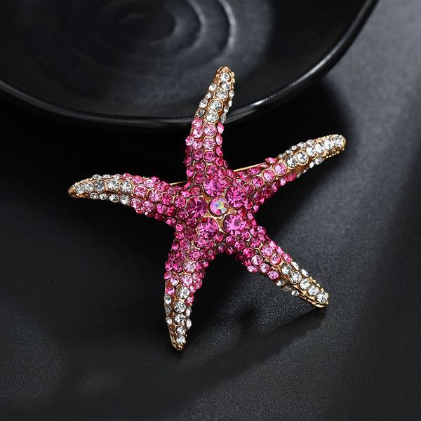 

yada ins rhinstones starfish pins&brooches for women's men's clothes scarf buckle collar jewelry pins starfish brooches bh200035, Gray
