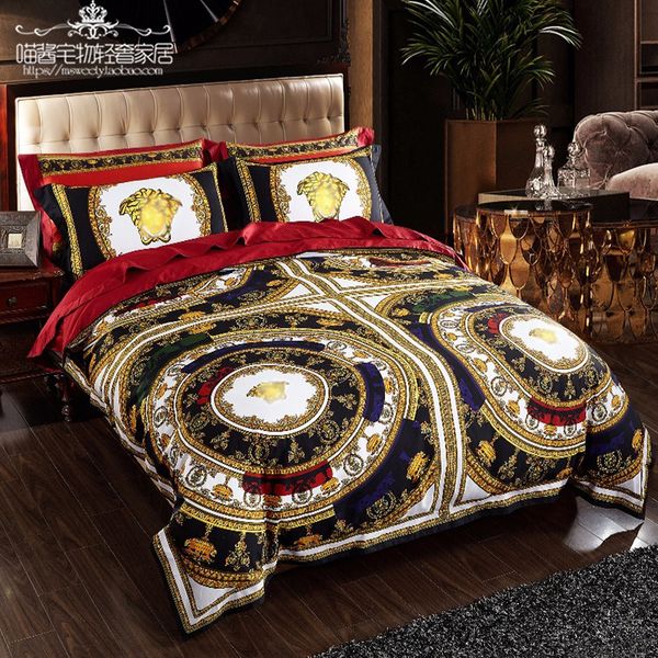 

супер люкс в европейском стиле luxury black v постельных принадлежностей мода кровать king  size пододеяльник set brand design масла пе