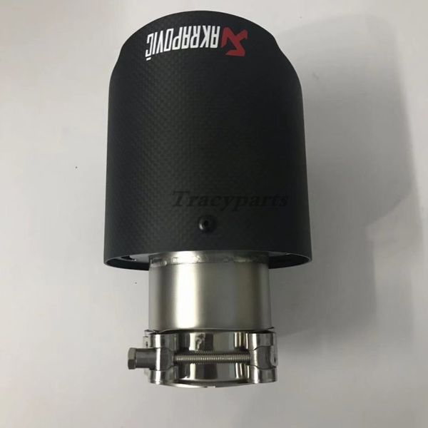 

1шт автомобиль akrapovic 63 мм в 114 мм из универсальной нержавеющей стали + углеродного волокна глушитель выхлопных труб хвост конец советы