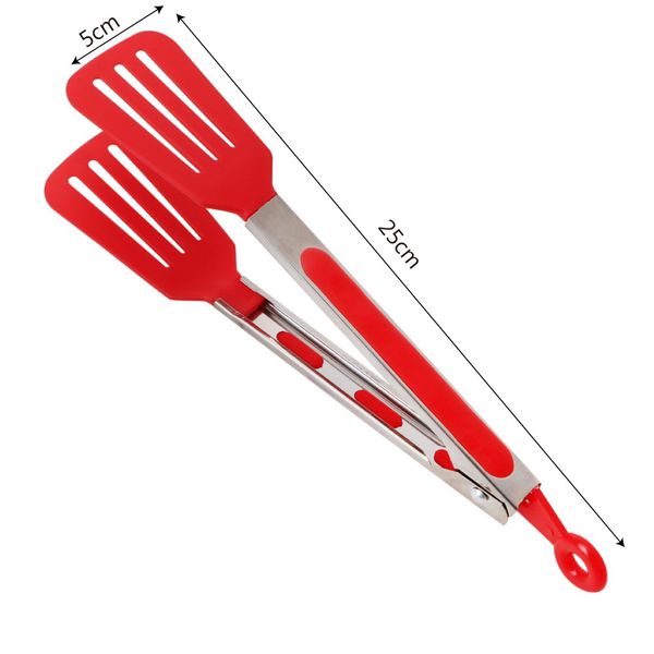 

niceyard silicone pizza bread steak clip non-stick kitchen tongs stainless steel handle utensil salad serving bbq tongs creative