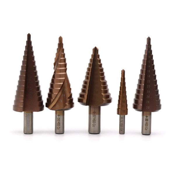 

stainless steel step drill straight groove step drill pagoda bit reamer steel plate professional tip bit 1pcs