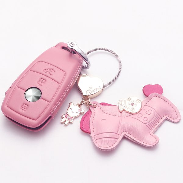 

newgenuine leather car key case for benz cls cla clk glr slk amg a b c s e class w203 w210 w211 w213 2017 2018