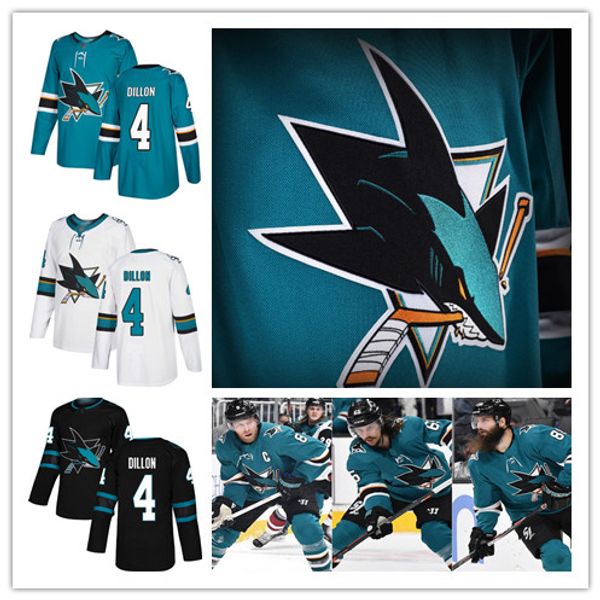 

men's brenden dillon jersey san jose sharks 4 fanatics teal green home black premier white away breakaway hockey jersey women's yo, Black;red