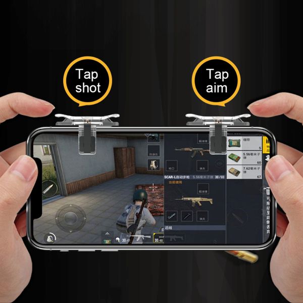 

new gaming trigger for mobile phone pubg l1r1 shooter controller game fire button aim key for pubg knives out rules of survival