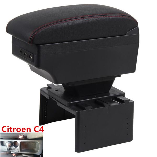 

для citoren c4 подлокотника коробчатых универсального автомобиля центральной консоли модификации аксессуаров двойного поднятый с usb