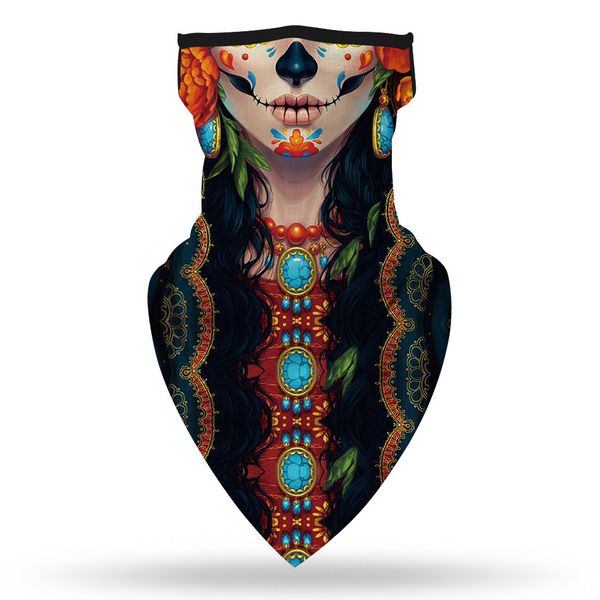 

popular clown digital print earmuff triangle scarf multi-functional sun protection outdoor riding mask bib
