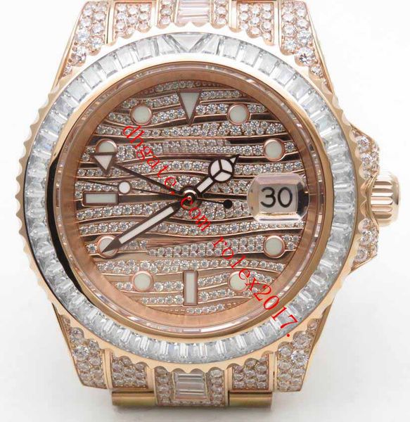 

mens basel world tw factory eta 2836 watches full diamonds encrusted bezel encrusted wavy dial men sport automatic wristwatches 2019, Slivery;brown