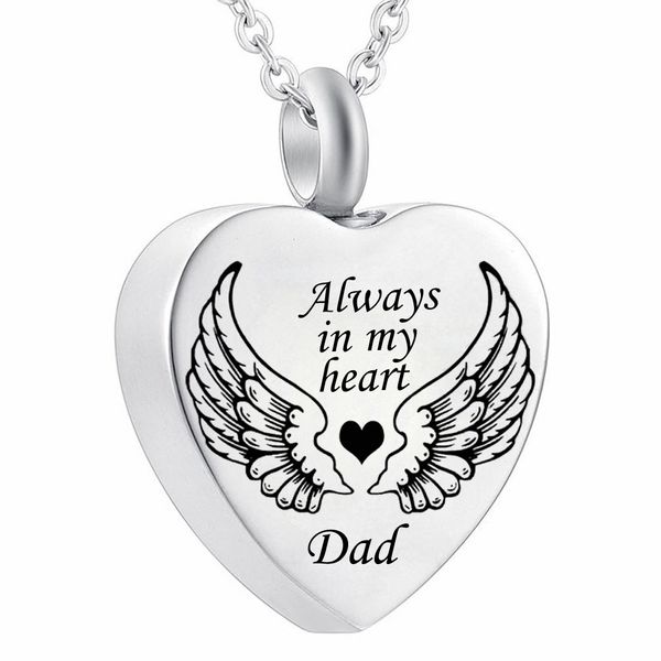 

Angel Wing Always in My Heart Cremation Urn Ash Jewelry Keepsake Pendant Necklace