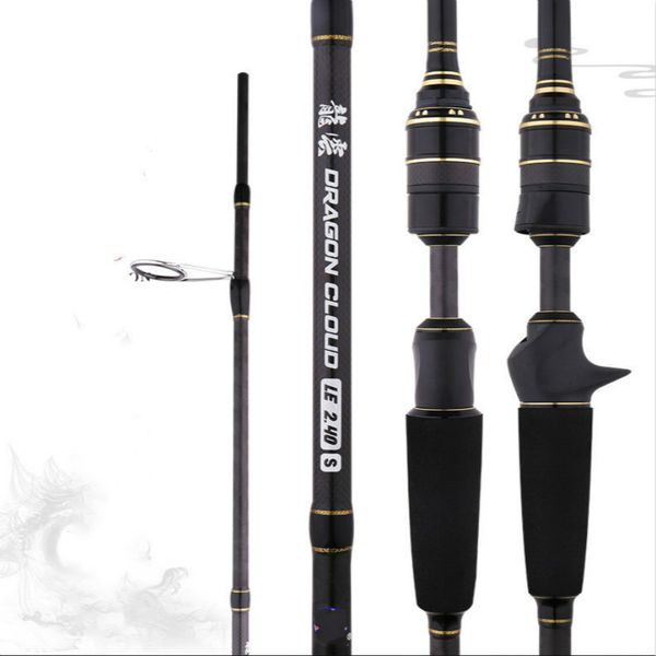 

carbon lure fishing rod 1.8m 2.1m 2.4m pesca m power olta 3-15g lure weight baitcasting sticks 2 sections spinning casting pole