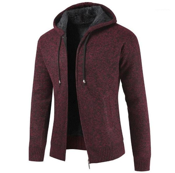 

and winter long sleeve cardigan mens zipper fly sweatshirts fashion hooded jacket for men causal thick coats autumn, Black