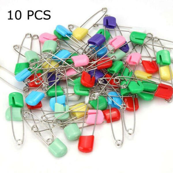 

lots needles safety pins silver assorted size small medium large reuable colorful rainbowl sewing craft