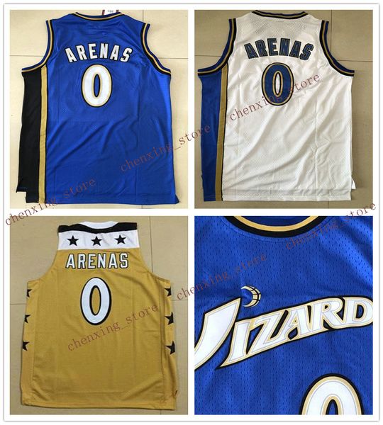 

retro men gilbert 0 arenas jerseys blue white yellow wholesale 2020 new arrival, Black