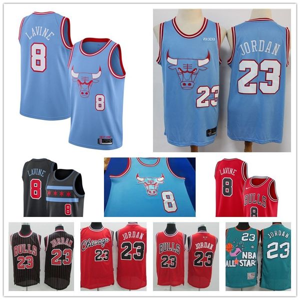 

mens chicago 23 michael jodan bulls jersey lavine 8 zach markkanen 24 lauri scottie 33 pippen north carolina michael basketball jerseys 02, Black;blue