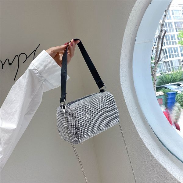 

all-match ins chain small square western style women's 2020 fashionable messenger bag bright diamond small square bag