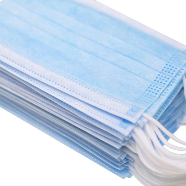 

2000шт воздухопроницаемую петлю нетканые 3-слойные одноразовые маски пыли