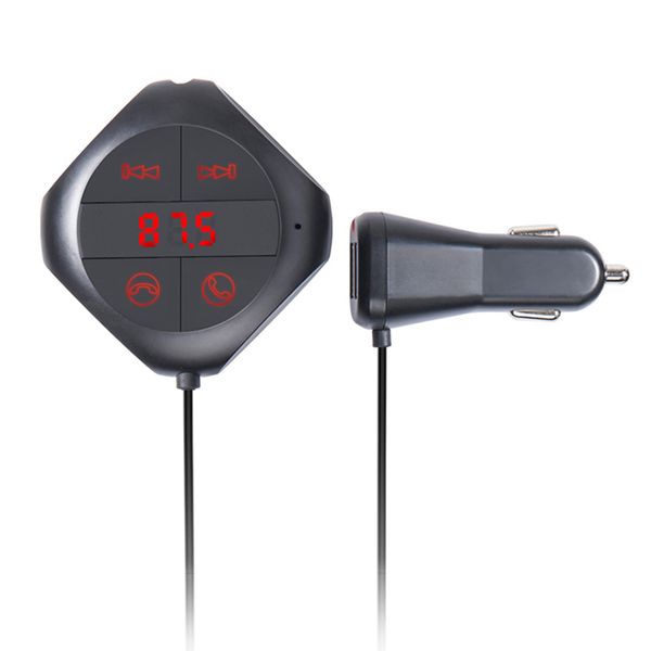 

6-in-1 hands wireless bluetooth fm transmitter car mp3 player high fidelity stereo with usb charging and lcd display