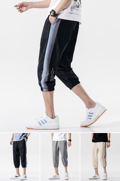 

mens pants calf-length pants 2020 summer leisure men han edition tide loose popular of sports track, Black