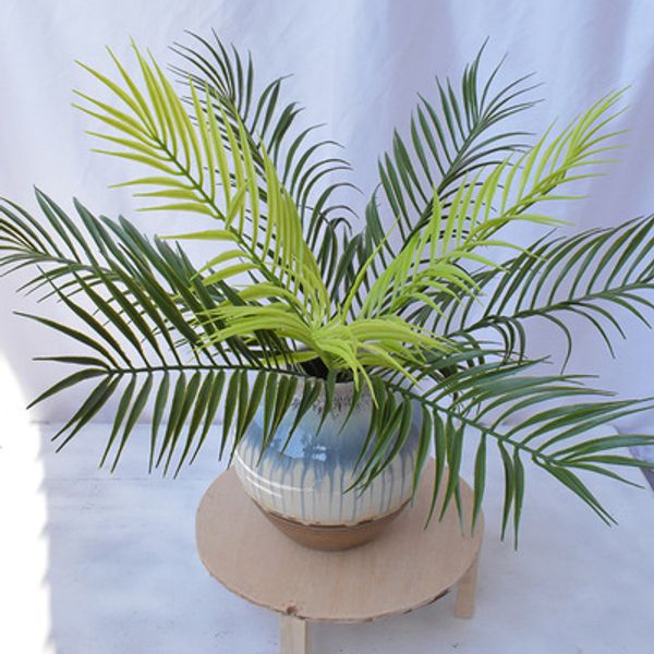 Plantas artificiais Decorações de palmeiras de samambaia falsa Planta Haste de palmeira artificial Decoração de parede verde Planta de vegetação falsa EEA462