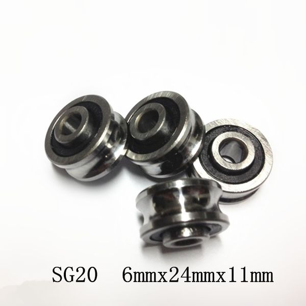 

5pcs sg20 u groove bearing 6mmx24mmx11mm double row sealed ball bearing for 8mm linear guide rail sg6rs sg20rs