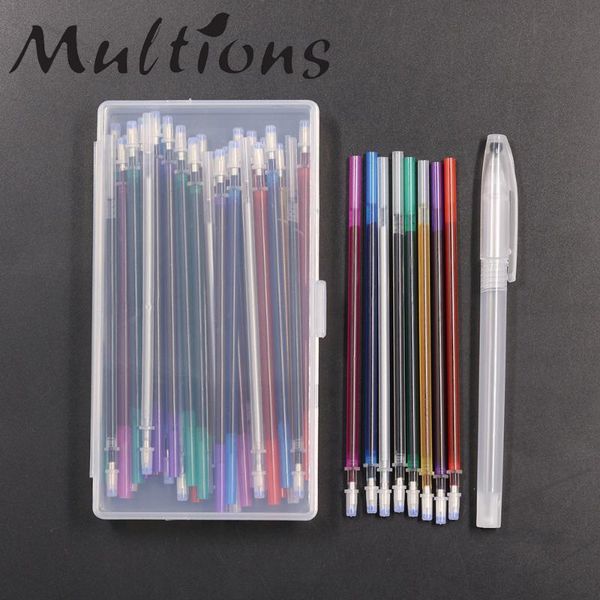 

sewing notions & tools 45pcs water erasable pen ink soluble disappearing fabric marker refills cross stitch storage box diy accessories, Black