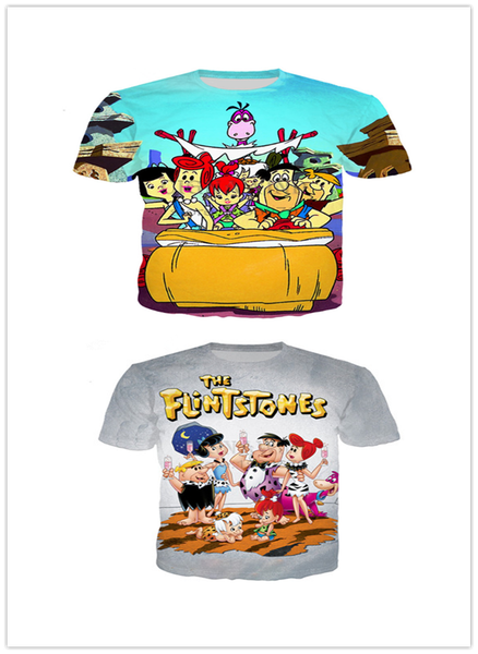 

классический мультфильм аниме the jetsons meet the flintstones футболка женщины мужчины лето мужская 3d печати с коротким рукавом crewneck п, White;black