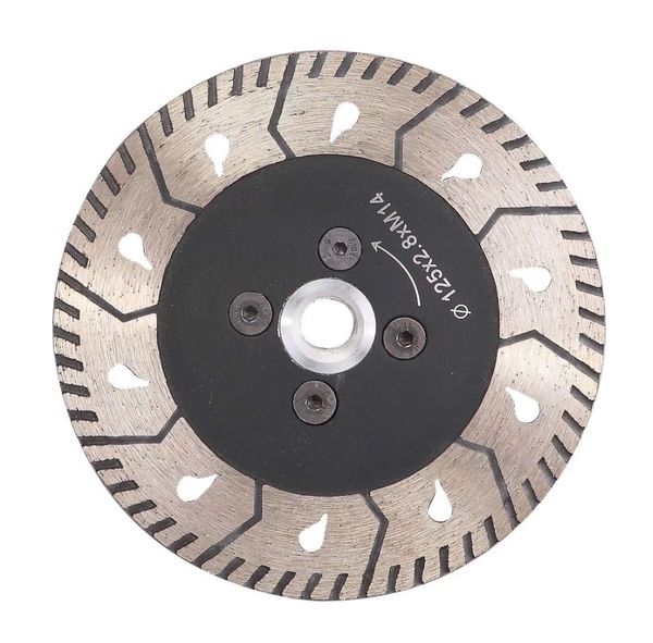 

лезвие алмазной пилы turbo 5 дюймов (125 mm) гранит камень форма вод-падения режущий диск с фланцем m14 толщина 2.8 mm