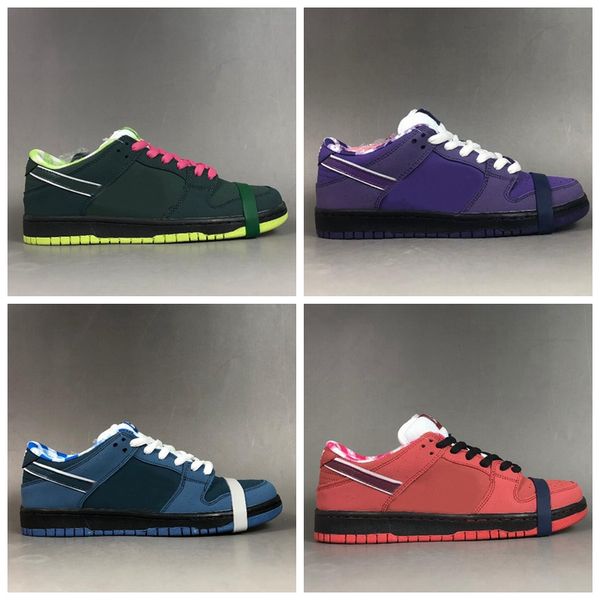 

2019 Designer Concepts x Sb Dunk Low Kyrie Purple Blue Red Green Lobster Running Shoes Dunks Women Mens Trainers Authentic Sneakers with Box