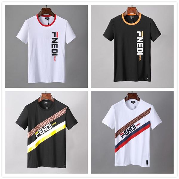 

sellers summer luxury dual f alphabet printing tshirt men and women fashion r men t-shirt, White;black