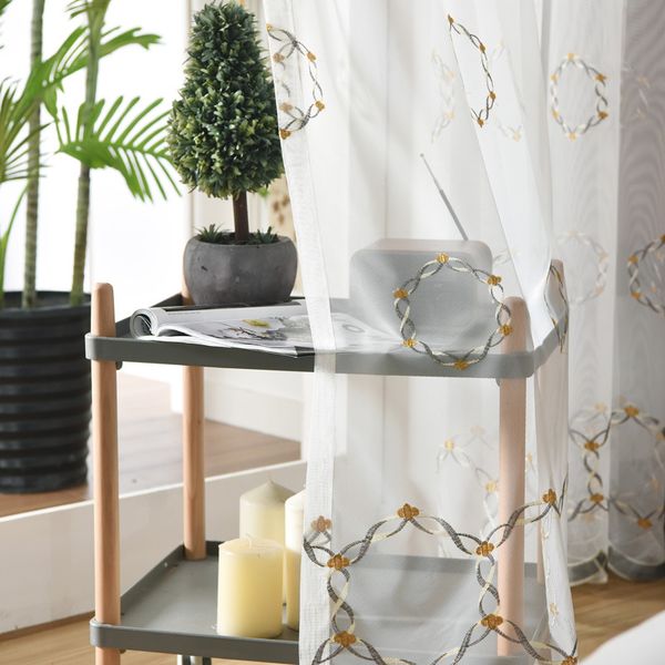 

simple modern and fresh idyllic wreath embroidery tulles for living dining room bedroom