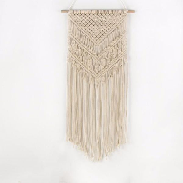 

macrame woven wall hanging - boho chic bohemian home geometric art decor - beautiful apartment dorm room decoration